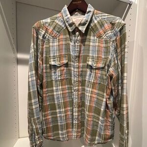 Luck Brand, XL Cotton shirt, Green